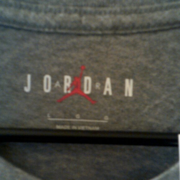 NEW AIR JORDAN "Jumpman AIR Tee" MEN'S GREY WHITE T-SHIRT LARGE AH5296-091 - Picture 4 of 6